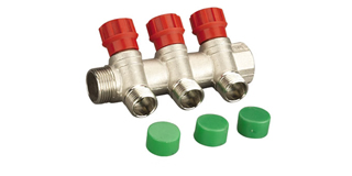 Coletor de Distribuição de Latão niquelado com alça de plástico