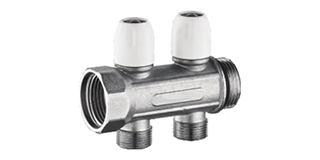 Coletor de Distribuição de Latão niquelado com alça de plástico