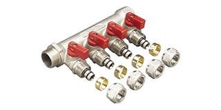 Coletor de Distribuição de Latão niquelado com alça de plástico 