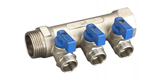 Coletor de Distribuição de Latão niquelado com alça de plástico 