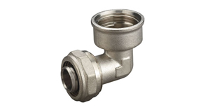 Conectores Rápidos de Compressão cotovelo fêmea para tubo AL-PEX Niquelado