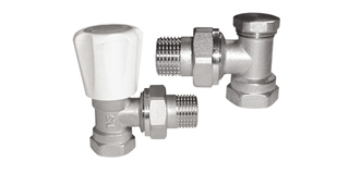 Válvula do radiador com alça Niquelado em Plástico com cor Branca